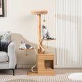 Load image into Gallery viewer, Wooden Cat Tree with Solid Wood Post