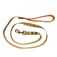 Load image into Gallery viewer, A dog leash with a white and black pattern, a bright orange inner lining, and a black metal clasp