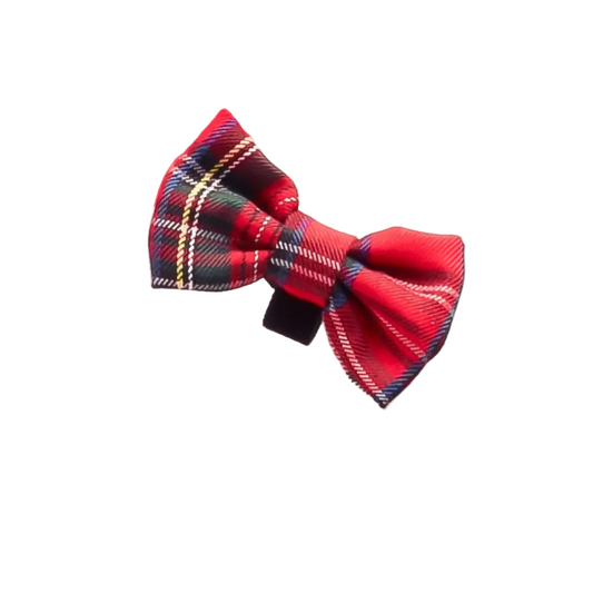 Red plaid bow tie 