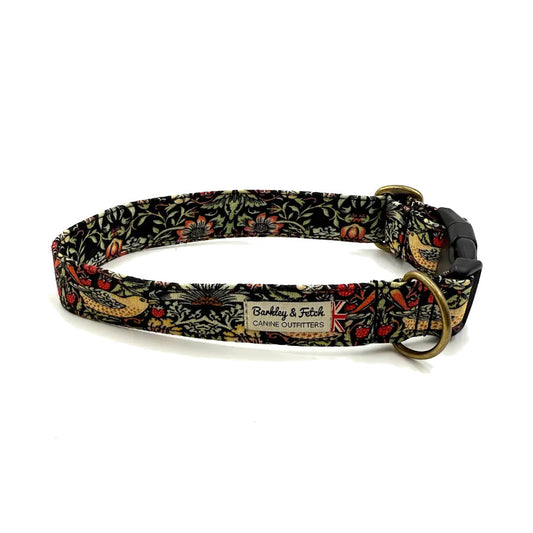 Strawberry Thief Print Dog Collar