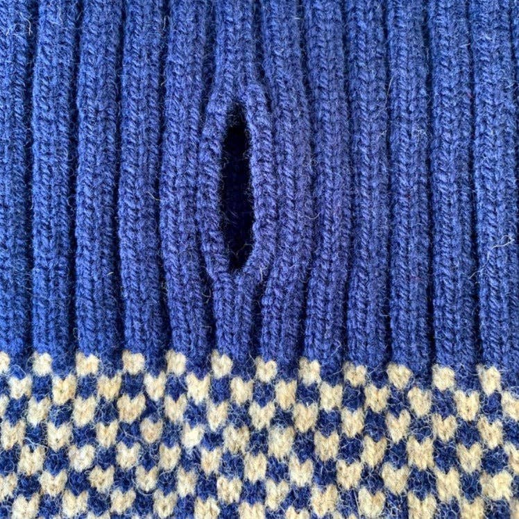Navy Dog Jumper In Merino Lambswool