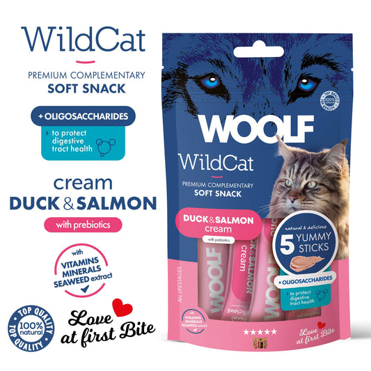 Woolf Wildcat Cream 5 pcs - Duck & Salmon