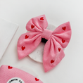 Load image into Gallery viewer, Pink Heartstrings Cord Sailor Bow Tie
