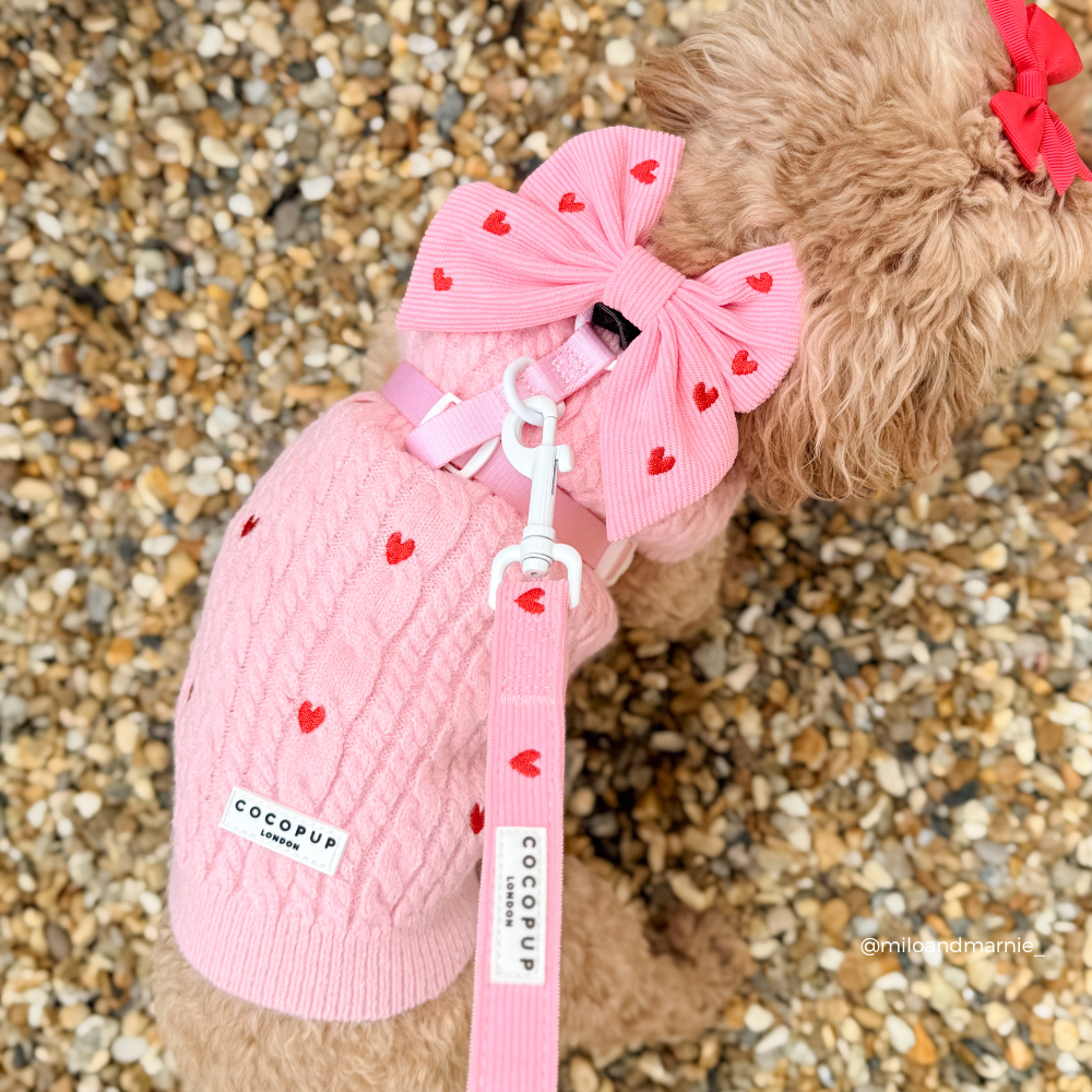 Pink Heartstrings Cord Sailor Bow Tie