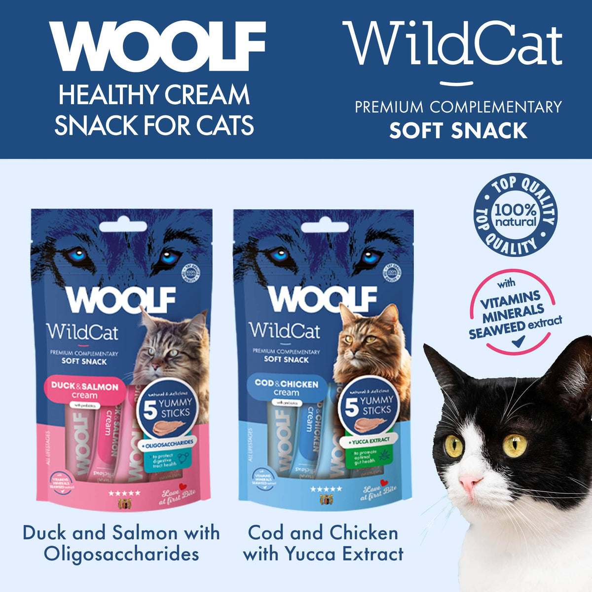 Woolf Wildcat Cream 5 pcs - Duck & Salmon
