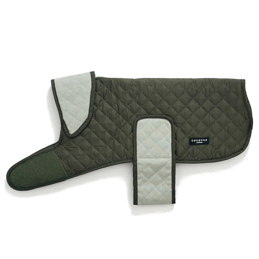 Luxe Quilted Dog Coat Countryside Khaki