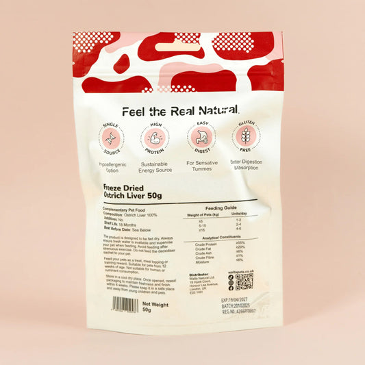 Waita Freeze Dried Ostrich Liver 50g