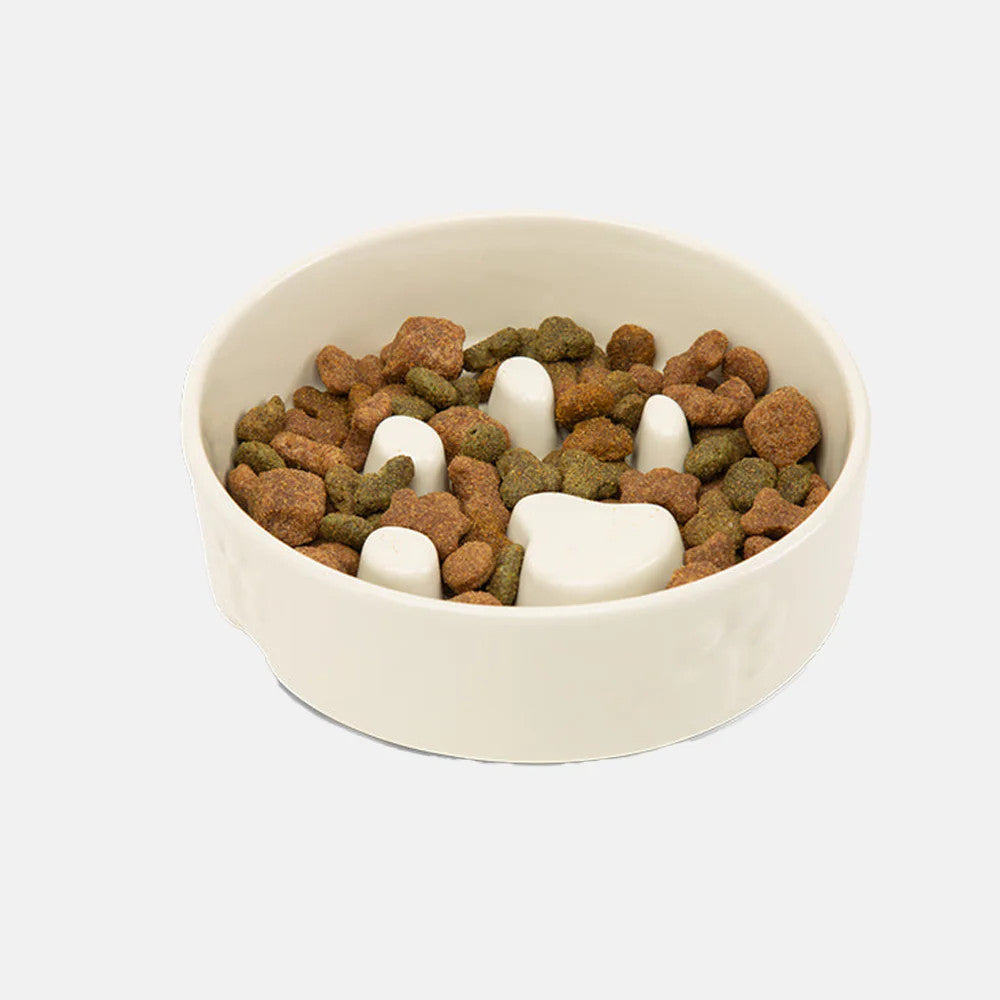 Icon Slow Feeder Dog Bowl Cream