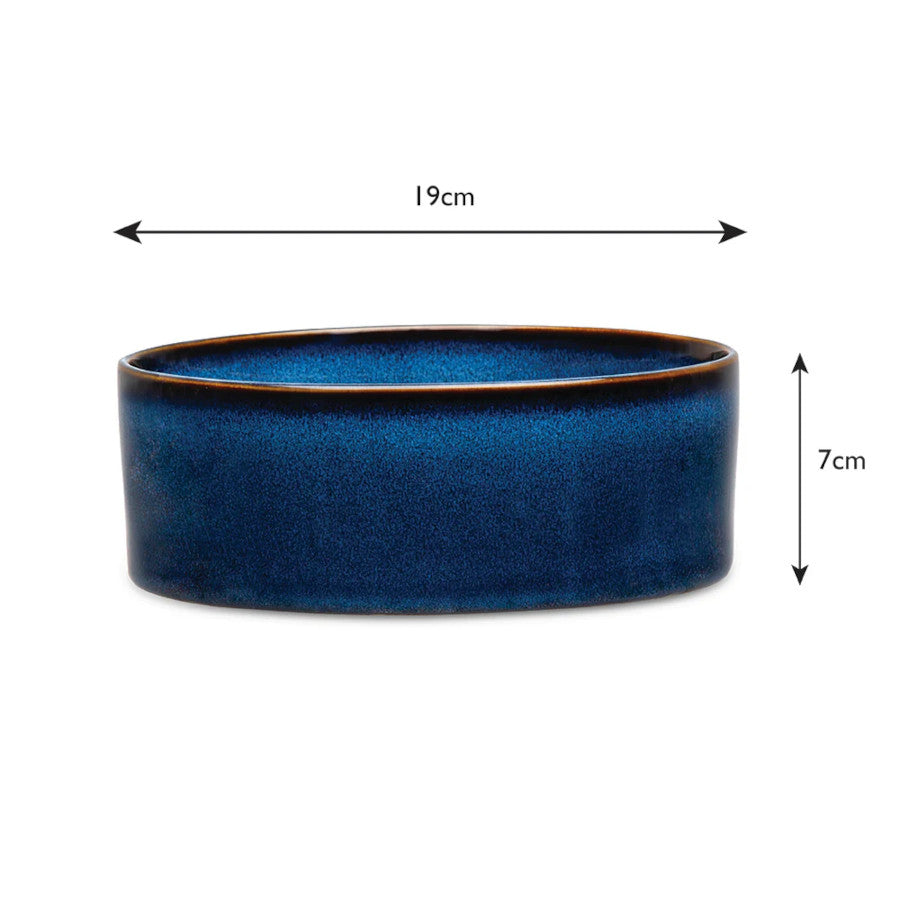 Reactive Glaze Pet Bowl Midnight Blue