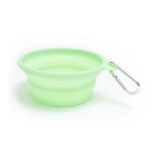 Collapsible Dog Travel Bowl Green