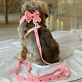 Load image into Gallery viewer, Pink Heartstrings Cord Sailor Bow Tie
