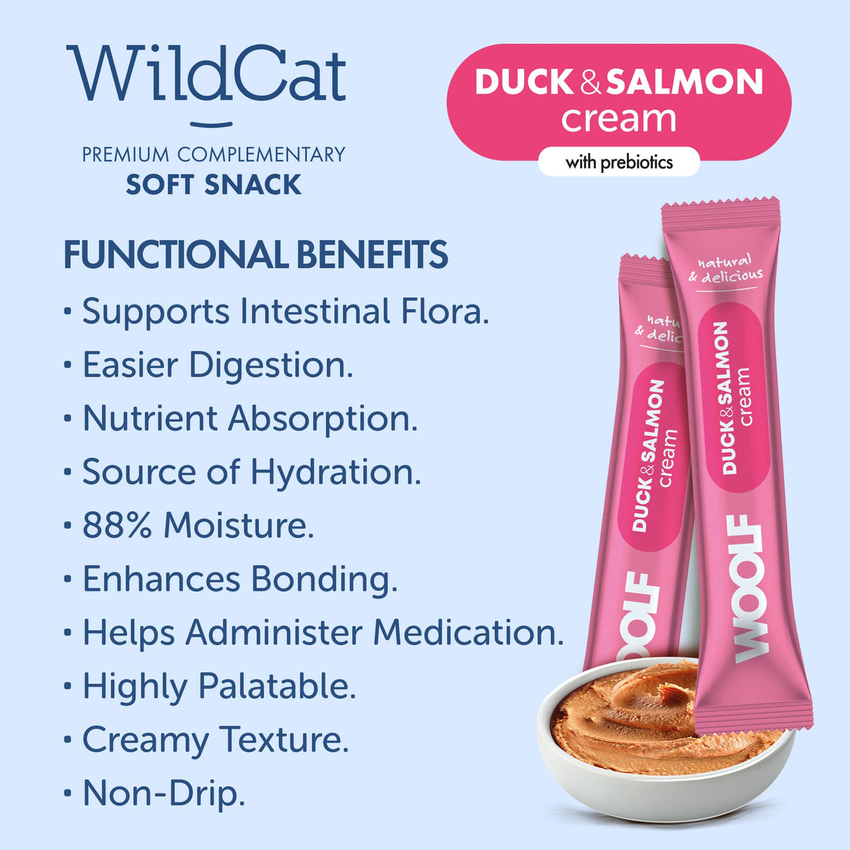 Woolf Wildcat Cream 5 pcs - Duck & Salmon