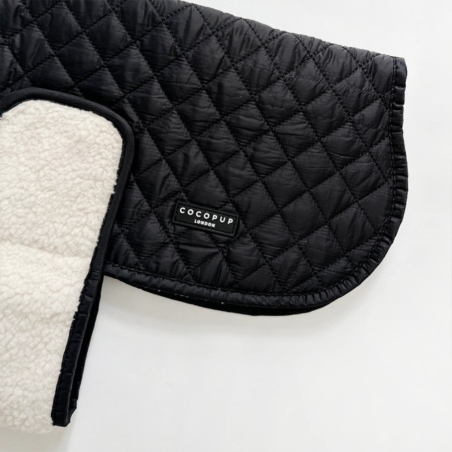 Luxe Quilted Dog Coat Midnight Black