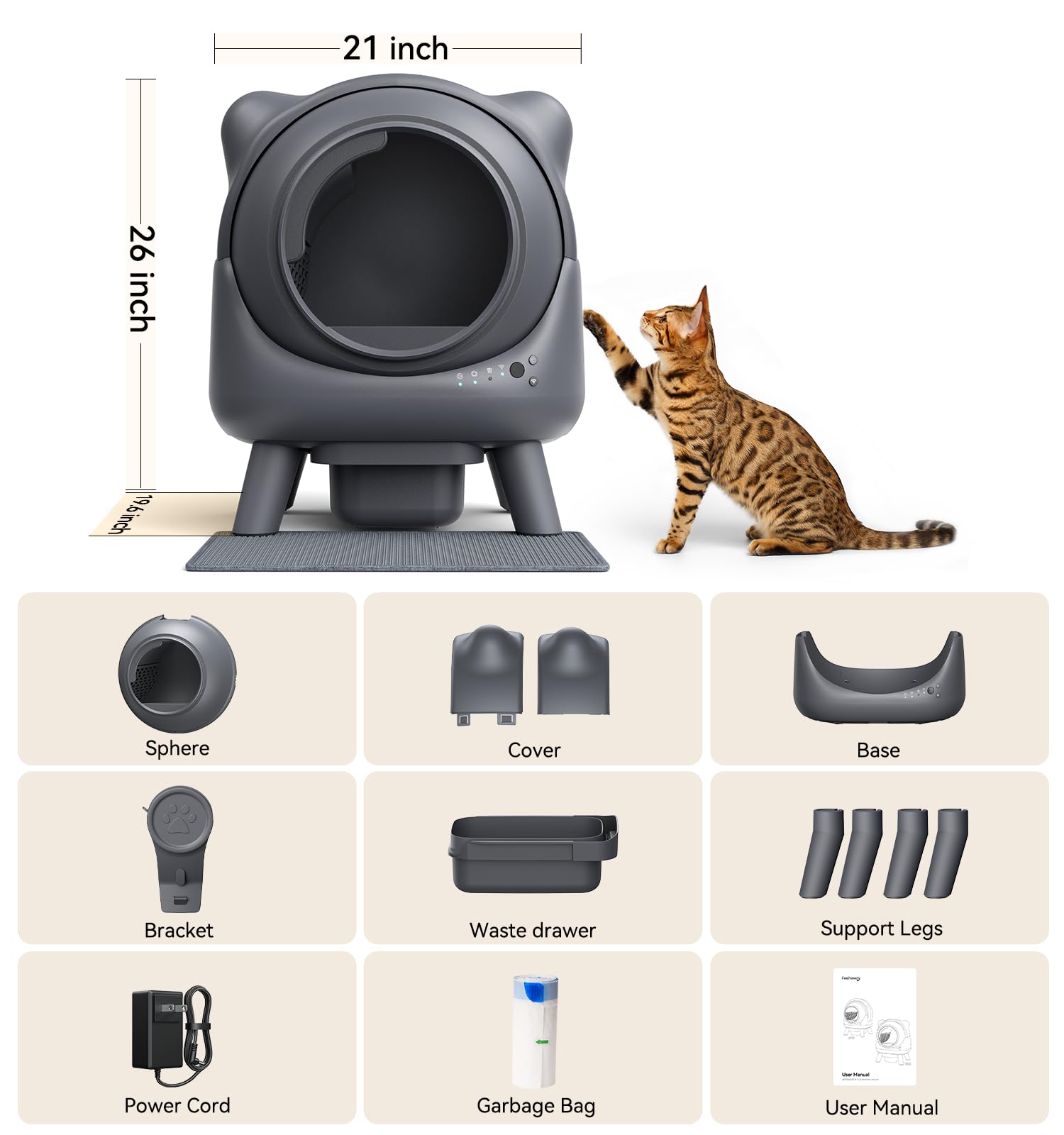 FEELNEEDY Self-Cleaning Litter Box