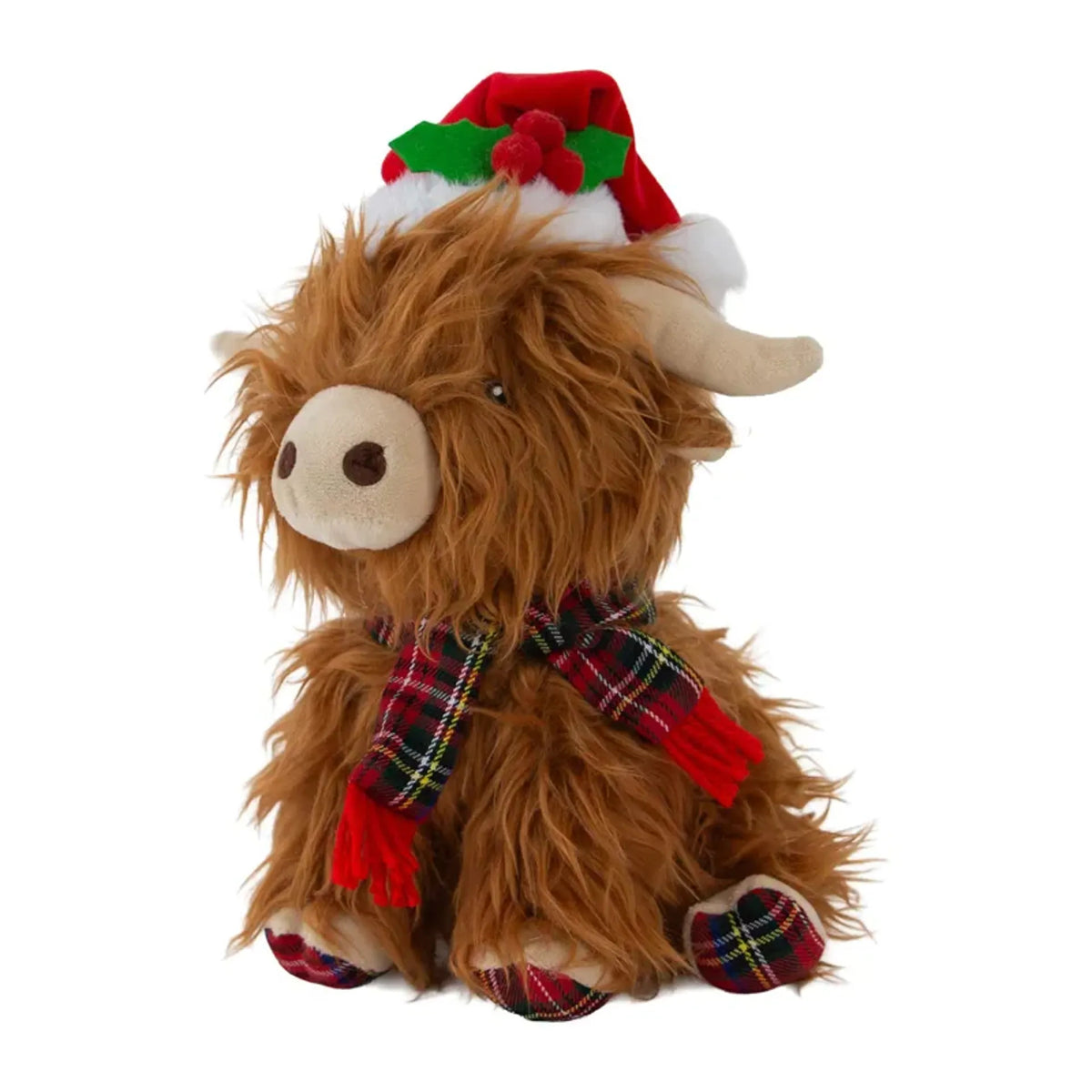 Festive Fergus Highland Cow Dog Toy
