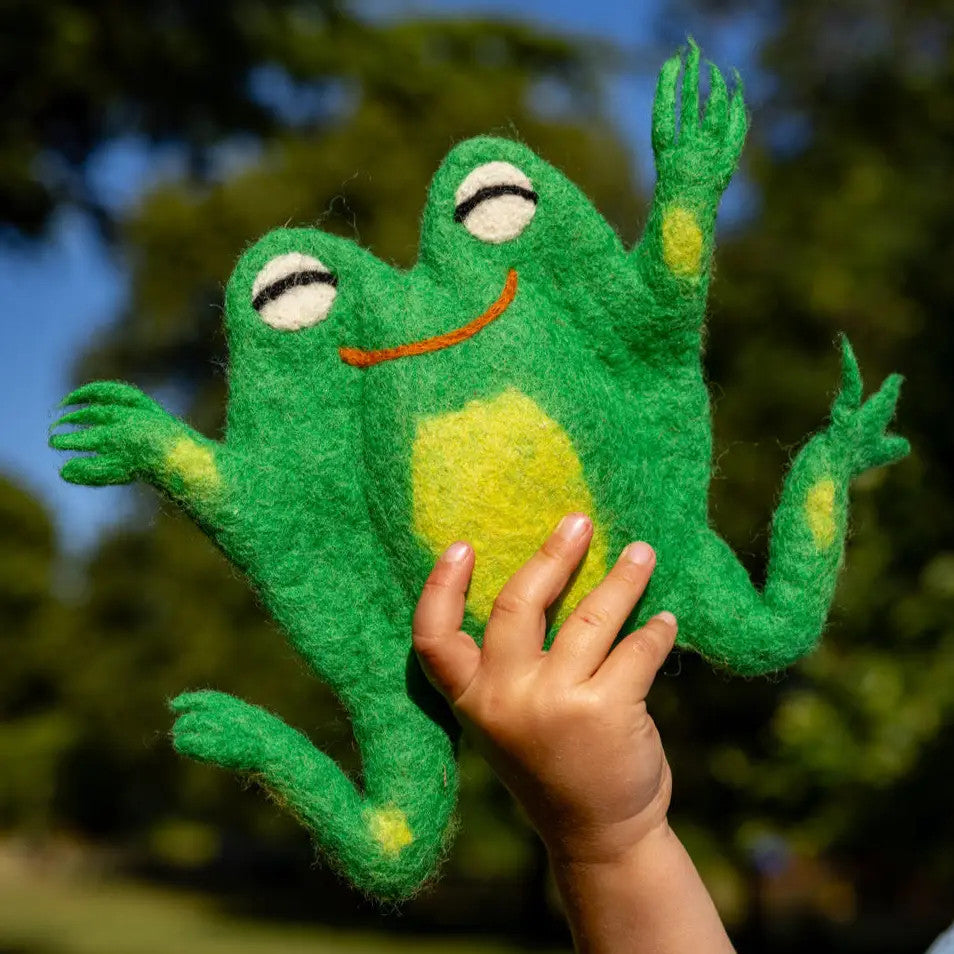 Freddy Frog Felt Dog Toy