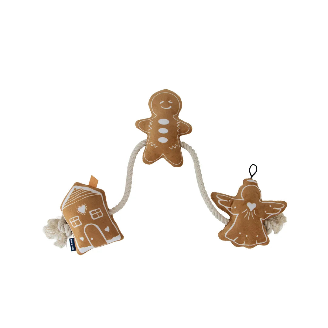 Gingerbread Rope Dog Toy