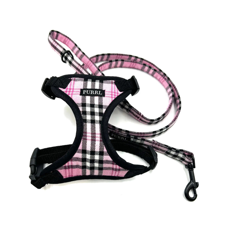 Pinkberry Check Cat Harness & Lead