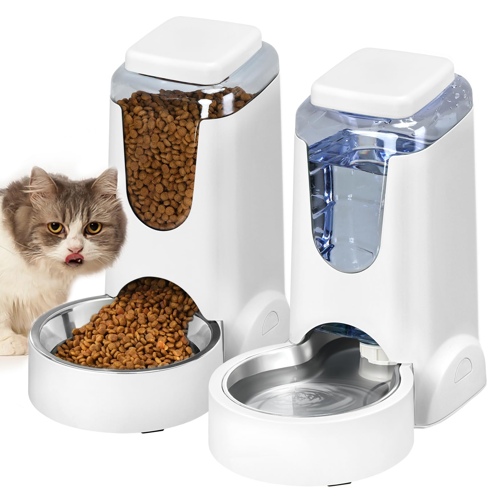 HWONMTE Automatic Cat Feeder & Water Dispenser
