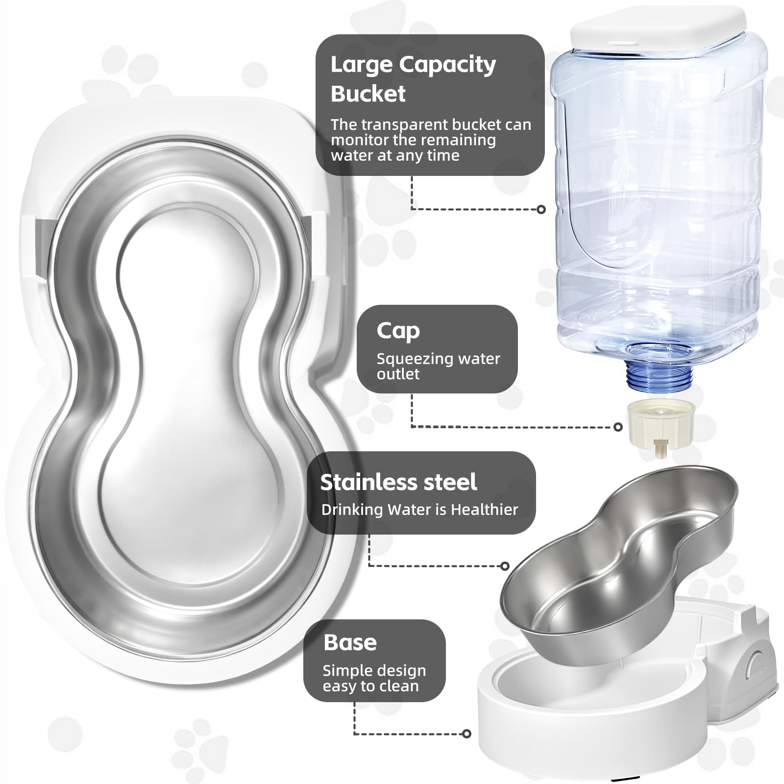 HWONMTE Automatic Cat Feeder & Water Dispenser