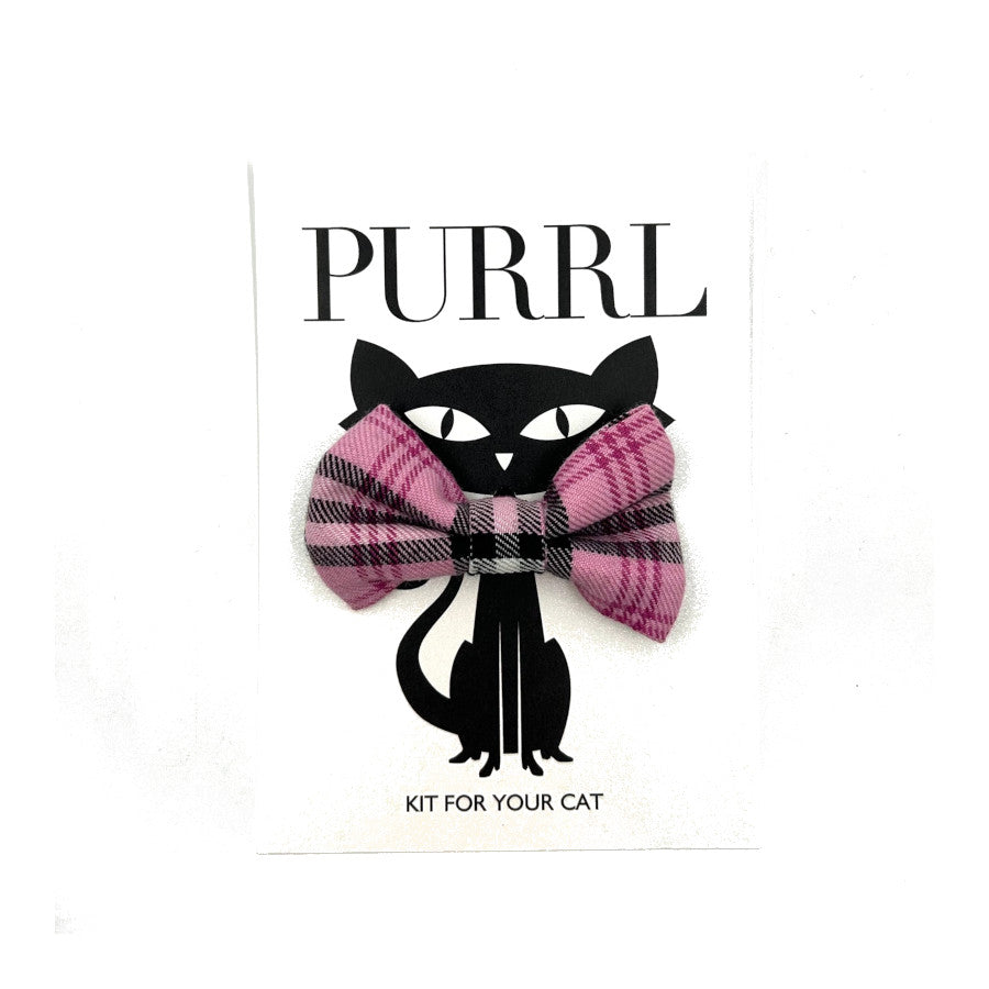 Pinkberry Check Cat Bowtie