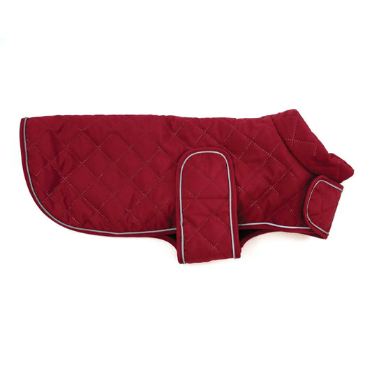 Quilted Classic Dog Coat Burgundy