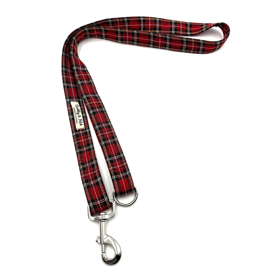 Red Tartan Dog Lead