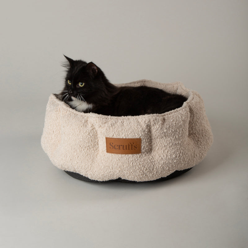 Boucle Cat & Small Dog Bed Ivory