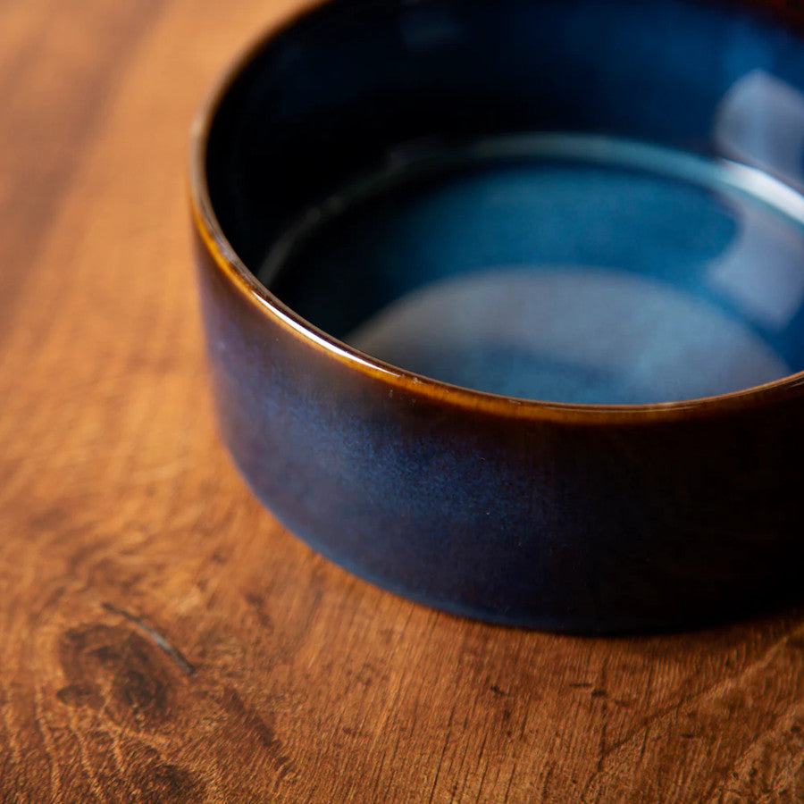 Reactive Glaze Pet Bowl Midnight Blue