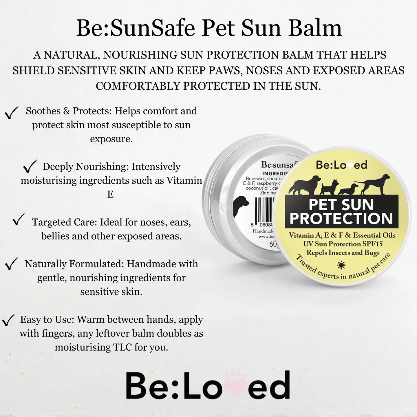 Be:Sunsafe Natural Zinc Free Sun Protect For Dogs