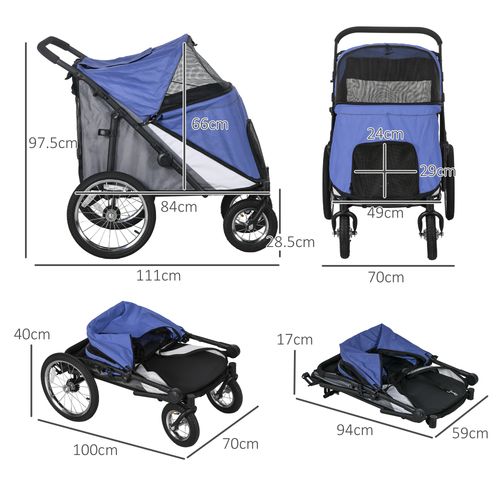 PawHut Foldable Pet Stroller with Cushion