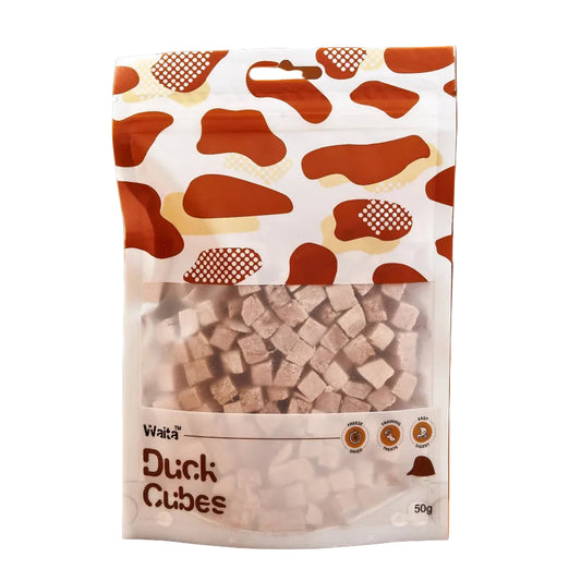 Package of Waita Duck Cubes on a brown background